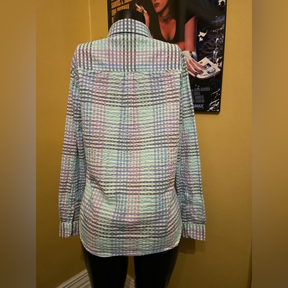 Women’s LL Bean Pastel Gingham Longsleeve ( Medium ) - Picture 3 of 5